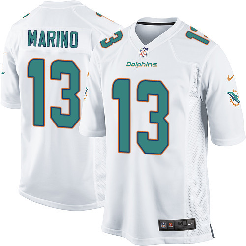 Men's Game Dan Marino Nike Jersey White Road - #13 NFL Miami Dolphins